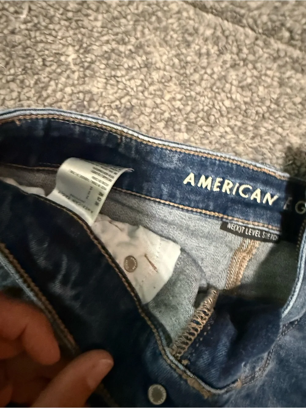 American Eagle Outfitters Distressed Dark Blue Denim Cutoff Shorts